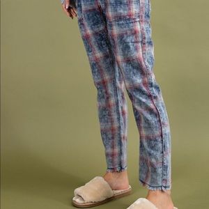 100% cotton straight leg beautiful fall plaid pants